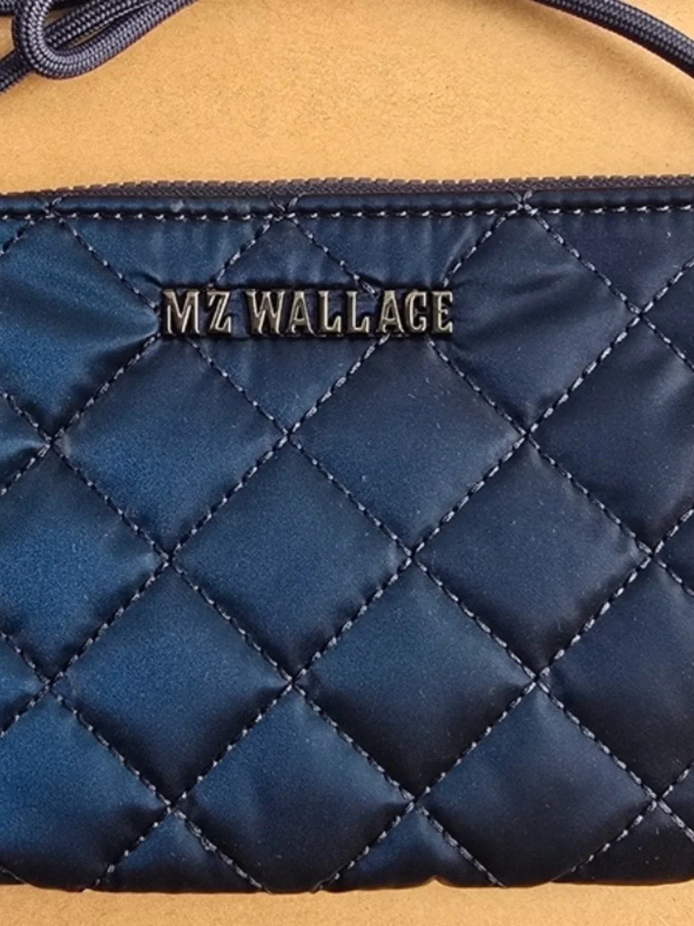NWOT MZ Wallace Micro Quilted Navy Blue  Shiny Crossbody Bag - Designer Style